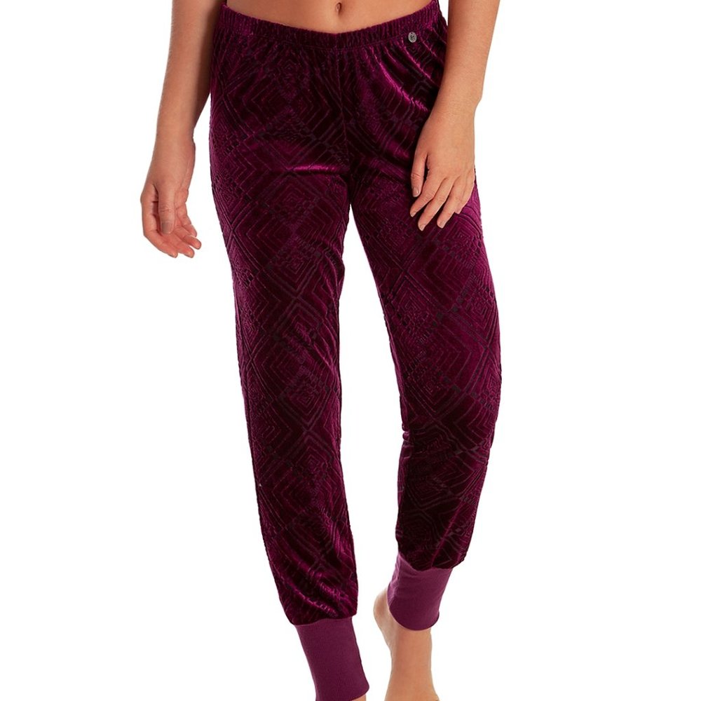 Rose Geo Burnout-Velvet Jogger Pants